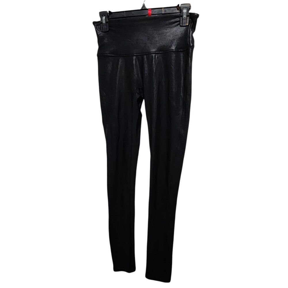 Spanx Faux Leather Leggings Black Womens M/M Pull On High Waist Skinny